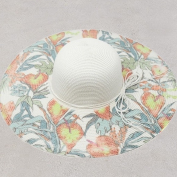 COPY - tropical leaf print Hat - Picture 2 of 3